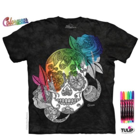 🌷 Sugar Skull Colorwear XL Tie Dye The Mountain - Picture 2 of 8